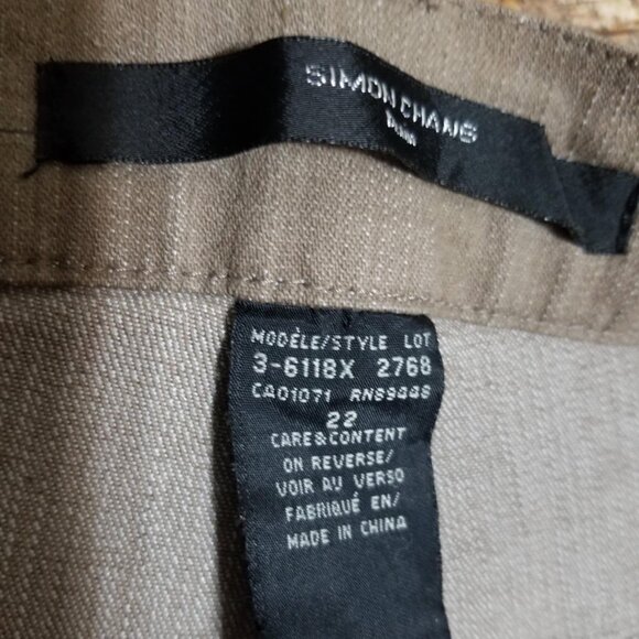 Simon Chang Plus Pants, Women's Denim, Casual Tan Wide-Leg Size 22 Lightweight - Picture 4 of 11